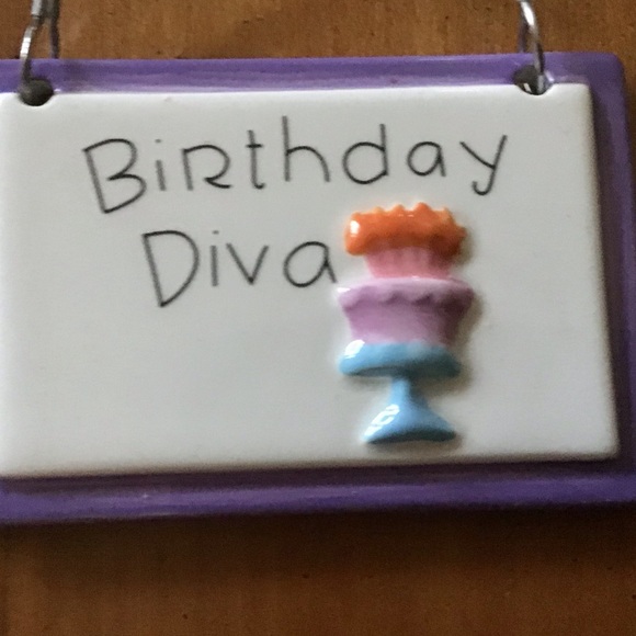 NWT Department 56 Ceramic gift Label, so cute. "Birthday Diva" - Picture 2 of 3
